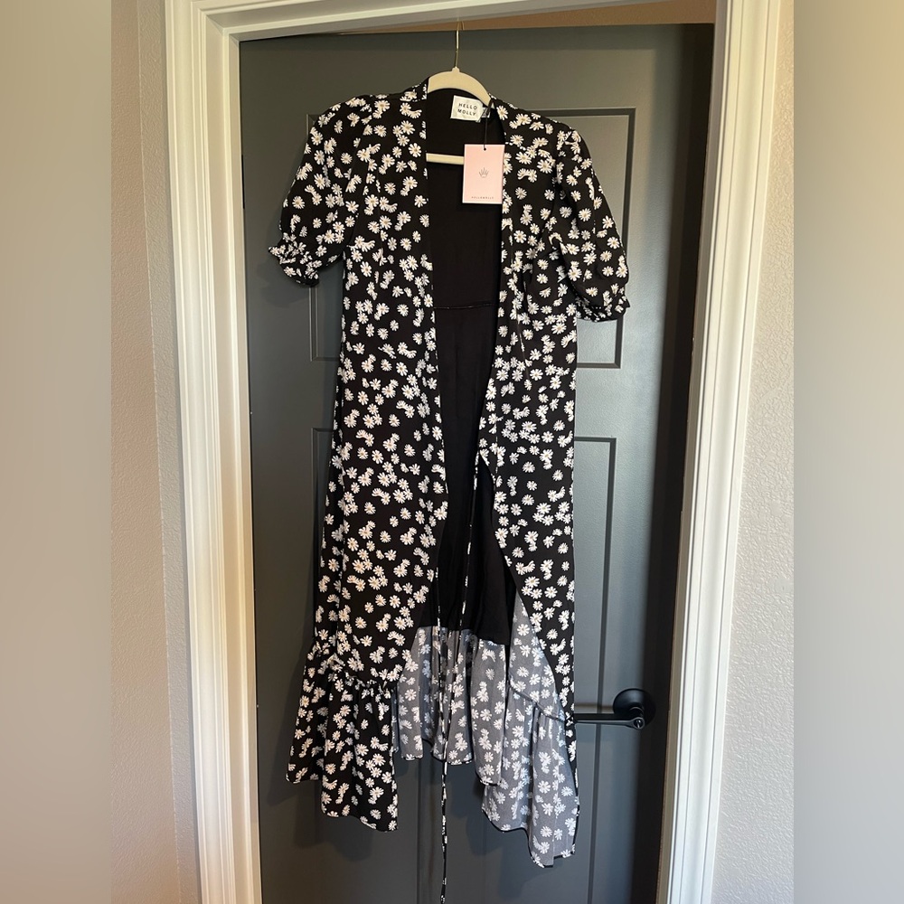 Hello Molly Black Floral Wrap Dress